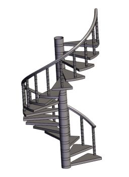 Spiral Stair-3 solidworks