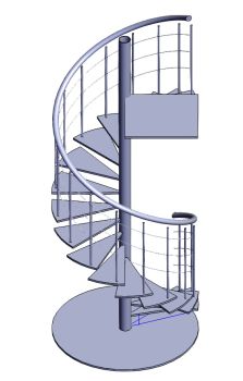 Spiral Stair-7 solidworks