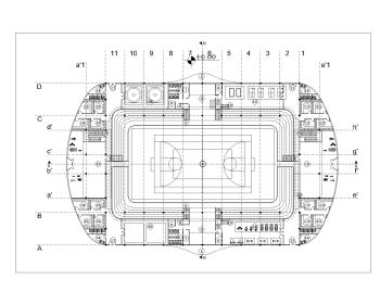Stadium Design for Multiple Games Layout Plan .dwg