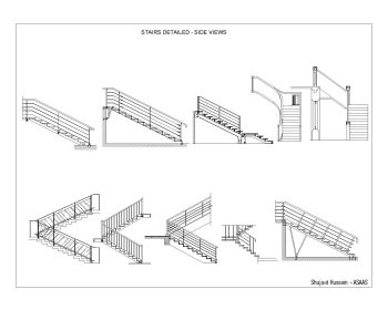 Stair Shapes & Ideas (Plans-Elevations-Side Views) .dwg_1