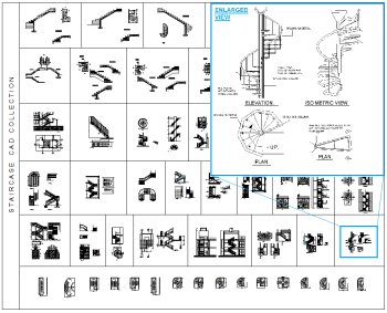 Coleção de CAD de escada