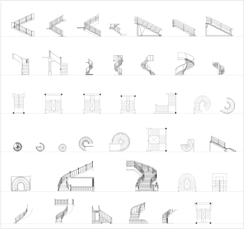 Diseño de escalera CAD colección 2 dwg