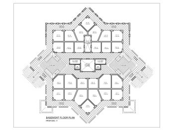 Star Shape Apartment House Design Basement Plan .dwg_1