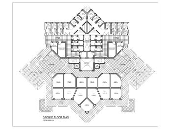 Star Shape Apartment House Design Basement Plan .dwg_2