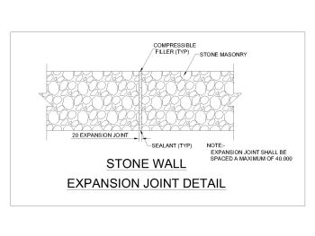 Stone Wall Expansion Joint Details .dwg