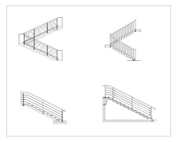 Stylish Stair Design with Plan & Elevation .dwg  -1