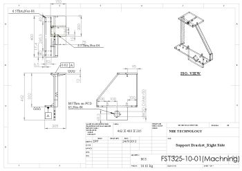 Support bracket machining drawing for CNC Router Machine Solidworks model