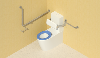 Surface Mounted Cistern with 90 degree grabrail for People with Disabilities Revit Family