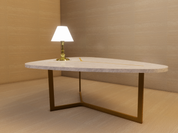 Golden frame Table Lamp revit family