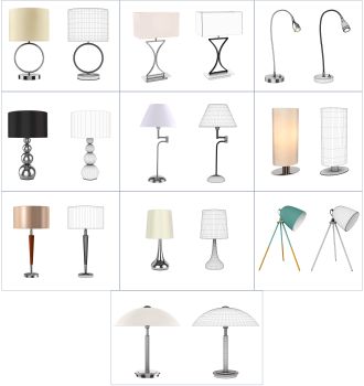 Table lamp 3DS Max models collection 