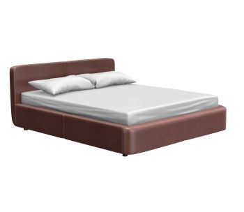 Tan leather double bed 3DS Max model 