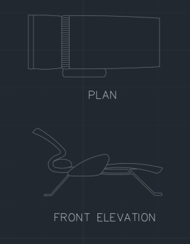 Tanning Chair for Outdoor dwg Drawing