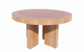 Mesa de té de madera CD04-950 familia revit