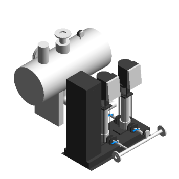 The fifth generation of full frequency conversion water supply equipment - 2 units revit family