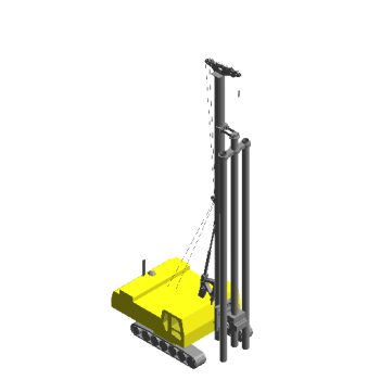 Three-axis cement soil mixing pile machine revit model 