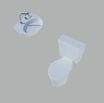 3D Toilet Bowl Set 