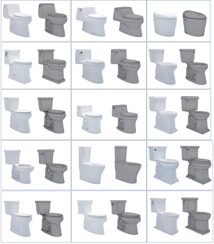 Coleção 3D de toilets 3D