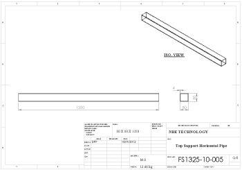 Top support horizontal pipe drawing for CNC Router Machine Solidworks model 