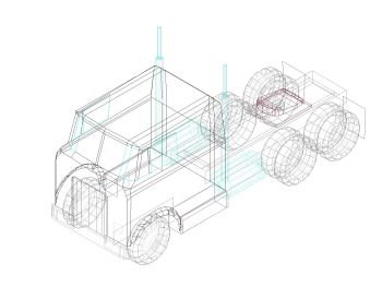 Trucks & Wagon in 3D .dwg_11