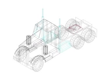 Trucks & Wagon in 3D .dwg_14