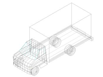 Trucks & Wagon in 3D .dwg_3