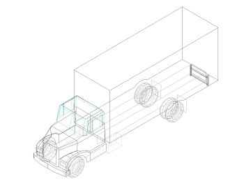 Trucks & Wagon in 3D .dwg_4
