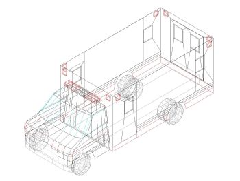 Trucks & Wagon in 3D .dwg_5