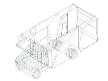 Trucks & Wagon in 3D .dwg_7