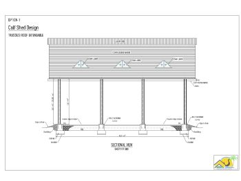 Truss Roof Calf Shed Design Sectional View .dwg_1