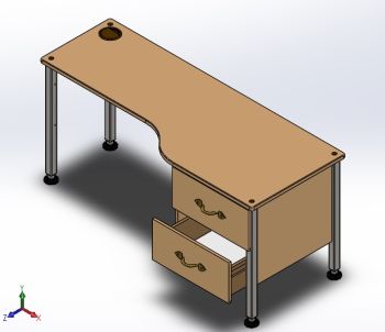 Two Drawer Desk solidworks Model
