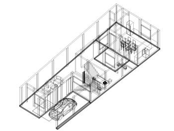 Two Story House 3D View .dwg_2