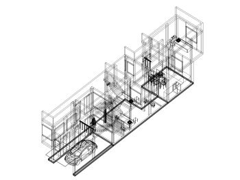 Two Story House 3D View .dwg_4