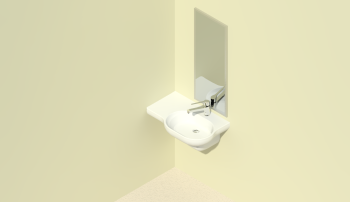 Type B Configuration Basin and Integrated Shelf for People with Disabilities Revit Family