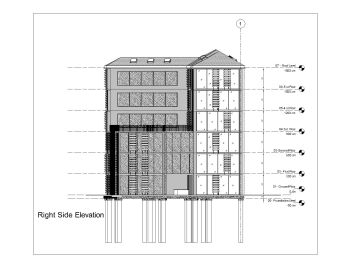 UK Multistoried House Design Elevation .dwg _C