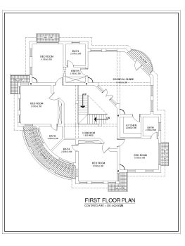 UK Private Villa House Design First Floor Plan .dwg