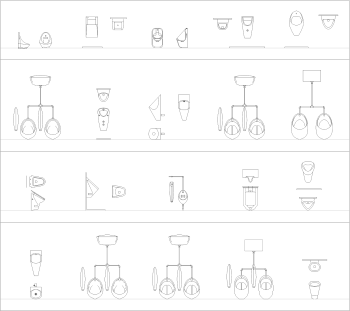 Colección de bloque de CAD de urinarios dwg