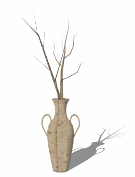 Vase (2 Griffe) mit trockenen Zweigen skp