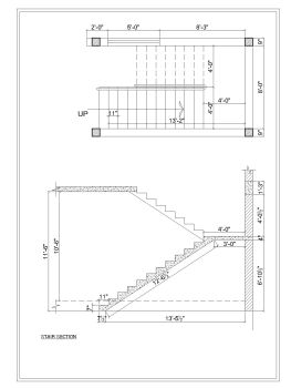 Villa House Design Stair Section .dwg