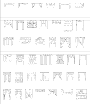 Rideaux vintage collection CAD dwg