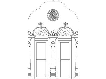 Traditional window_10 .dwg drawing