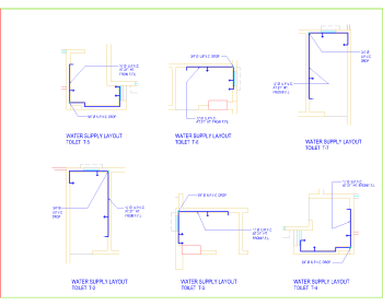 WATER SUPPLY LAYOUT ON TOILET (60' X33') .dwg drawing