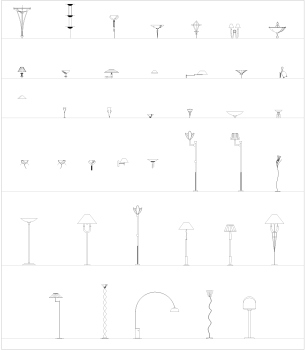 Wall lights and Floor Lamps CAD collection 2 dwg