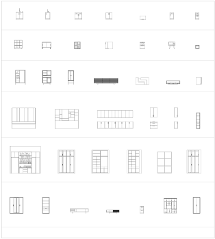 Wall units & storage cupboards CAD collection dwg