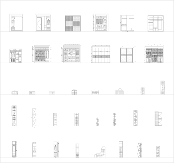 Wardrobes and cupboards CAD collection dwg