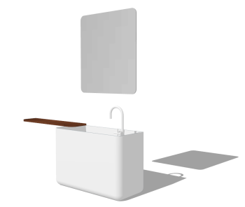 White ceramic bathroom vanity sink skp