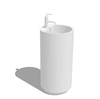 Lavabo de tocador de baño de cilindro de cerámica blanca skp