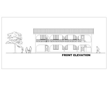 Woman’s hostel with facade design Elevation .dwg-1