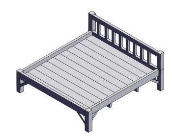 Wooden Bed solidworks