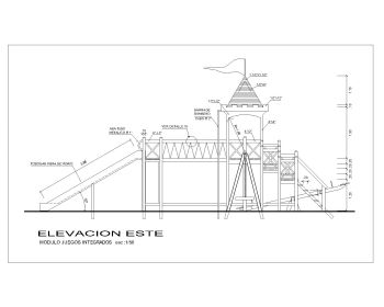 Wooden Equipment of Playground for Children (2~10 years) Elevation .dwg_1