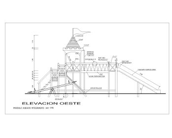 Wooden Equipment of Playground for Children (2~10 years) Elevation .dwg_4